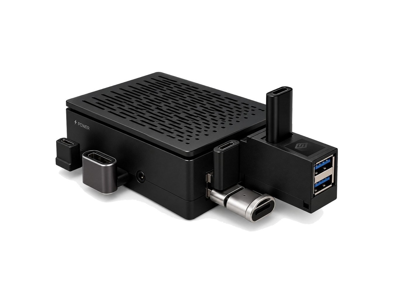 L'unité autonome Stembox seule : boîtier, alimentation, carte microSD 64 Go et lecteur USB